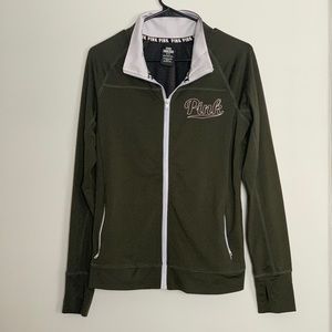 Army green PINK zip up